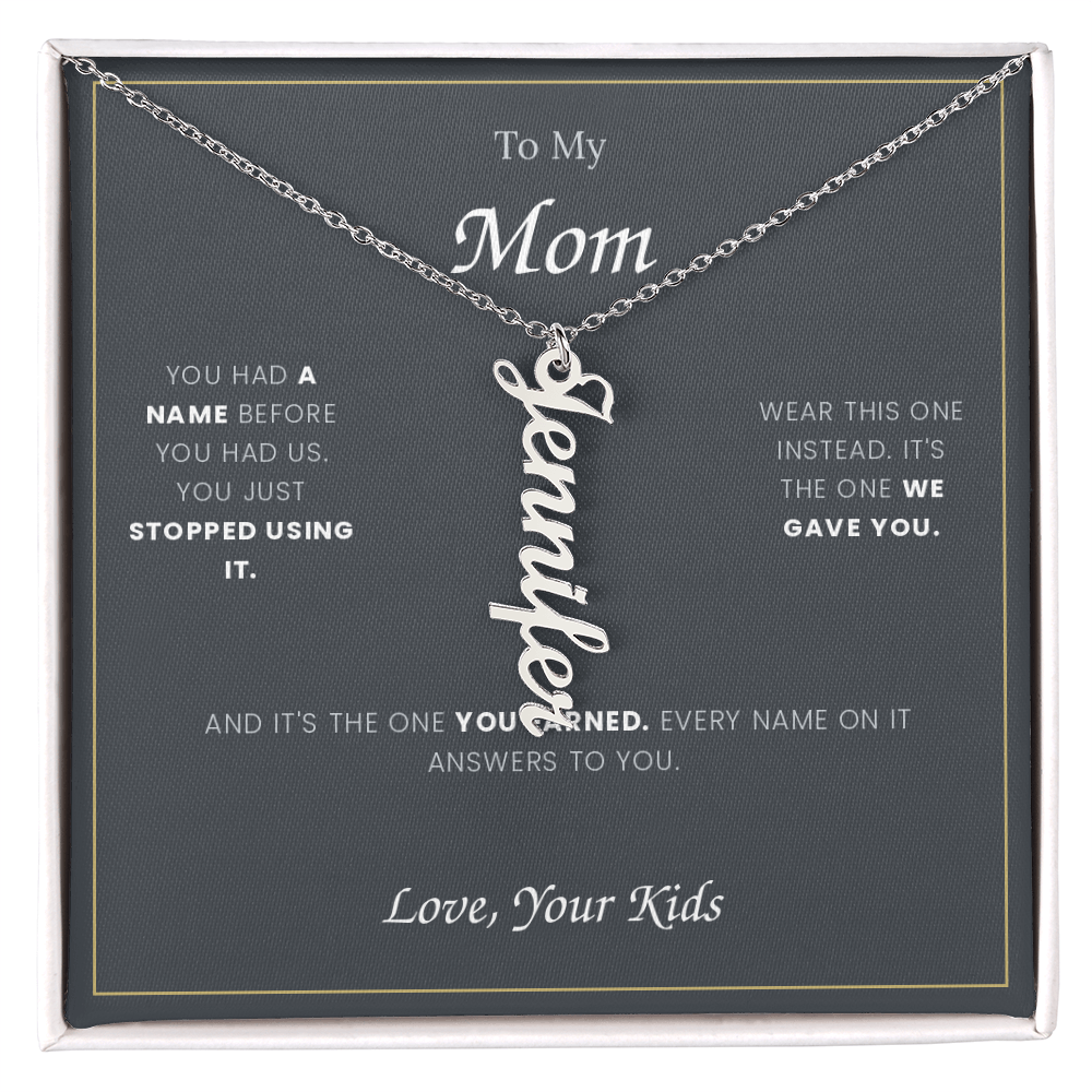 To My Mom name necklace with children's names