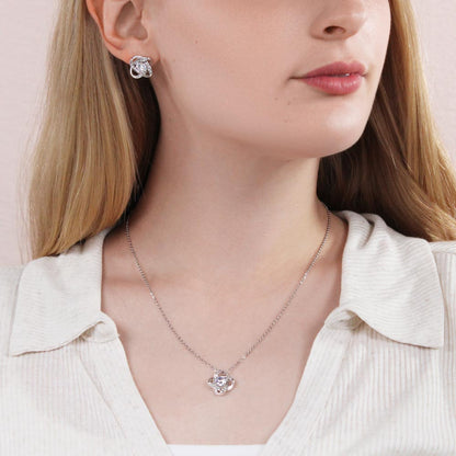 To My Daughter — Love Knot Necklace & Earring Set, From Dad