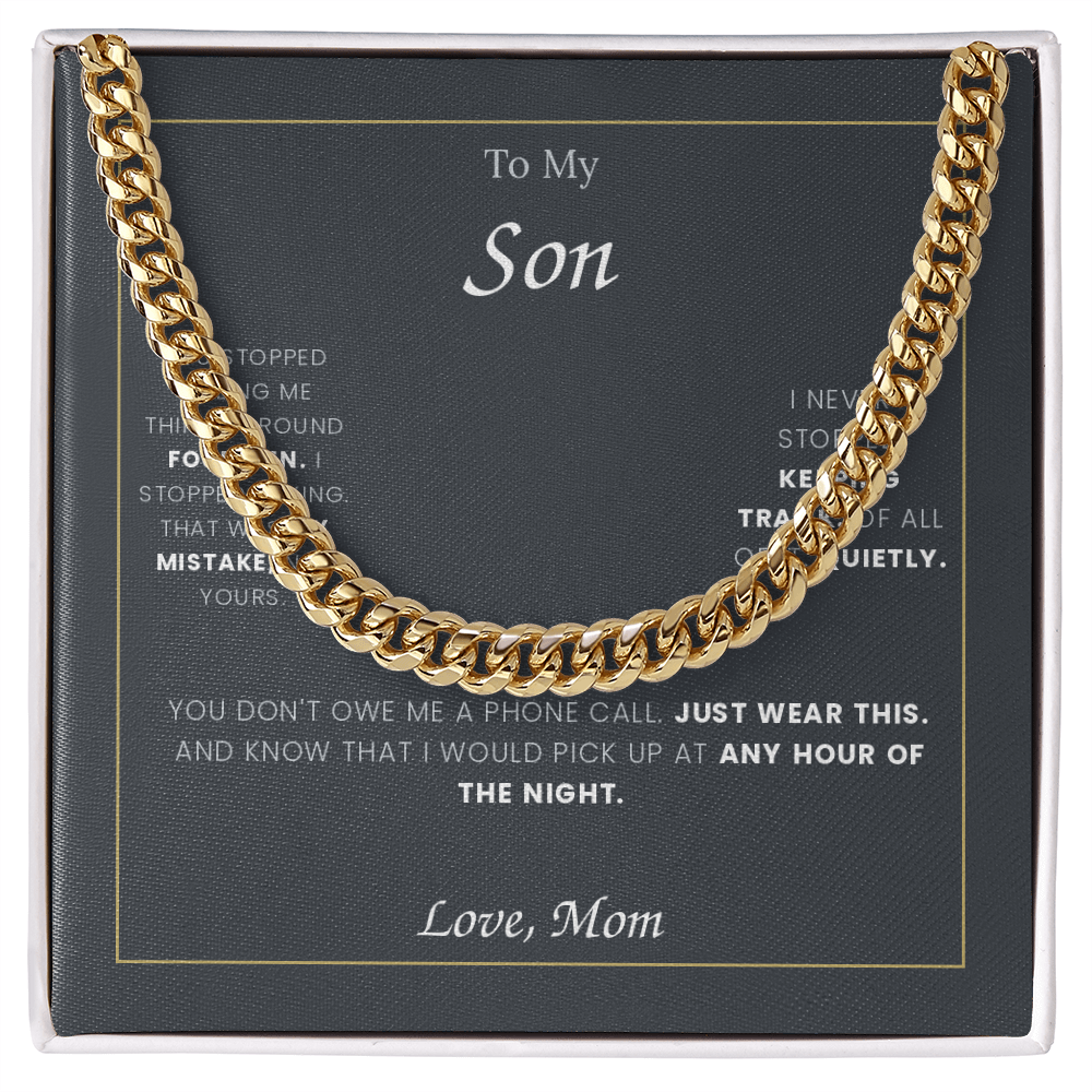 To My Son — Cuban Link Chain with Message Card