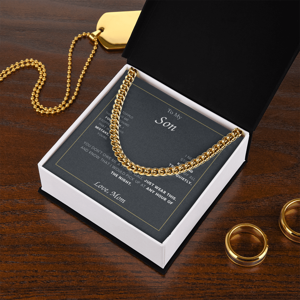 To My Son — Cuban Link Chain with Message Card