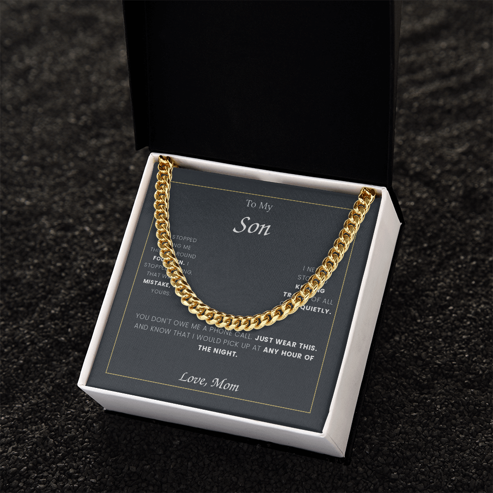 To My Son — Cuban Link Chain with Message Card