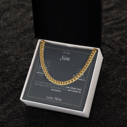 To My Son — Cuban Link Chain with Message Card