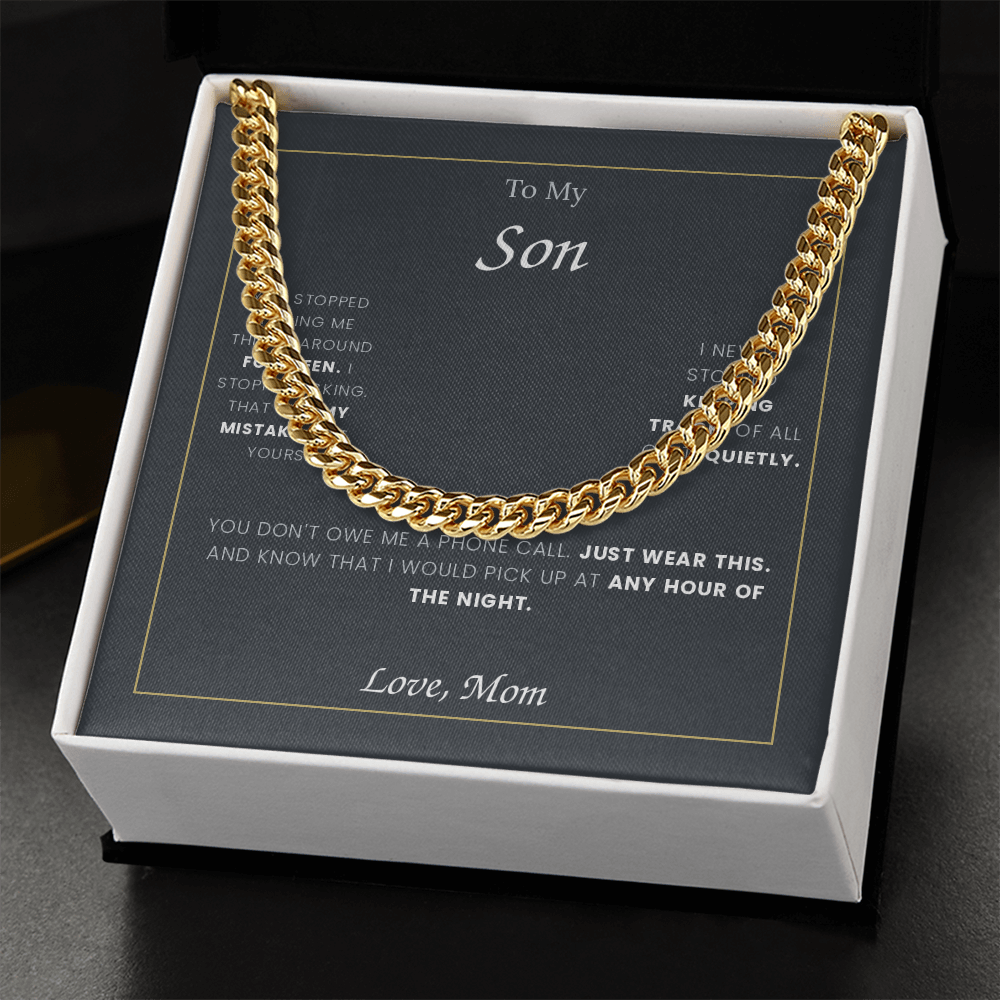 To My Son — Cuban Link Chain with Message Card