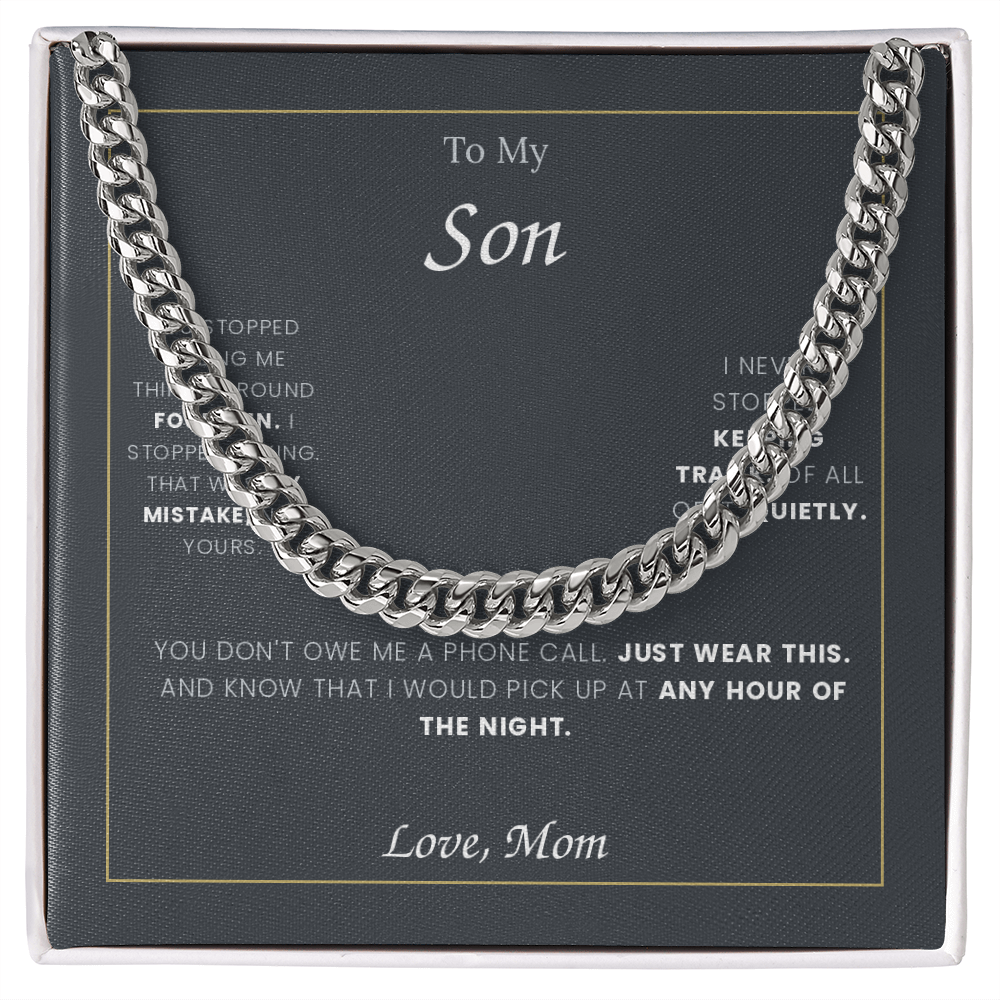 To My Son — Cuban Link Chain with Message Card
