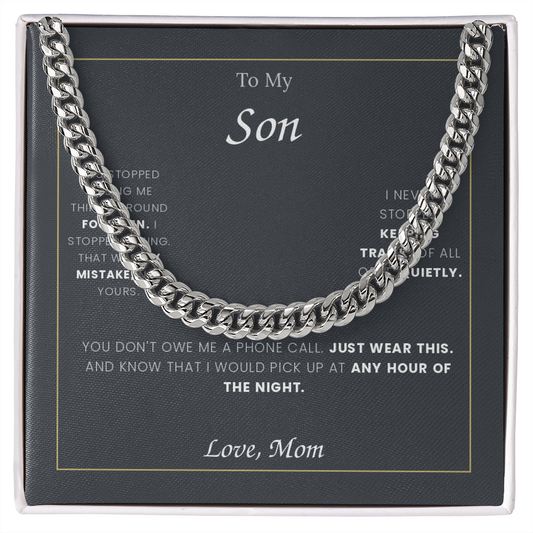 To My Son — Cuban Link Chain with Message Card