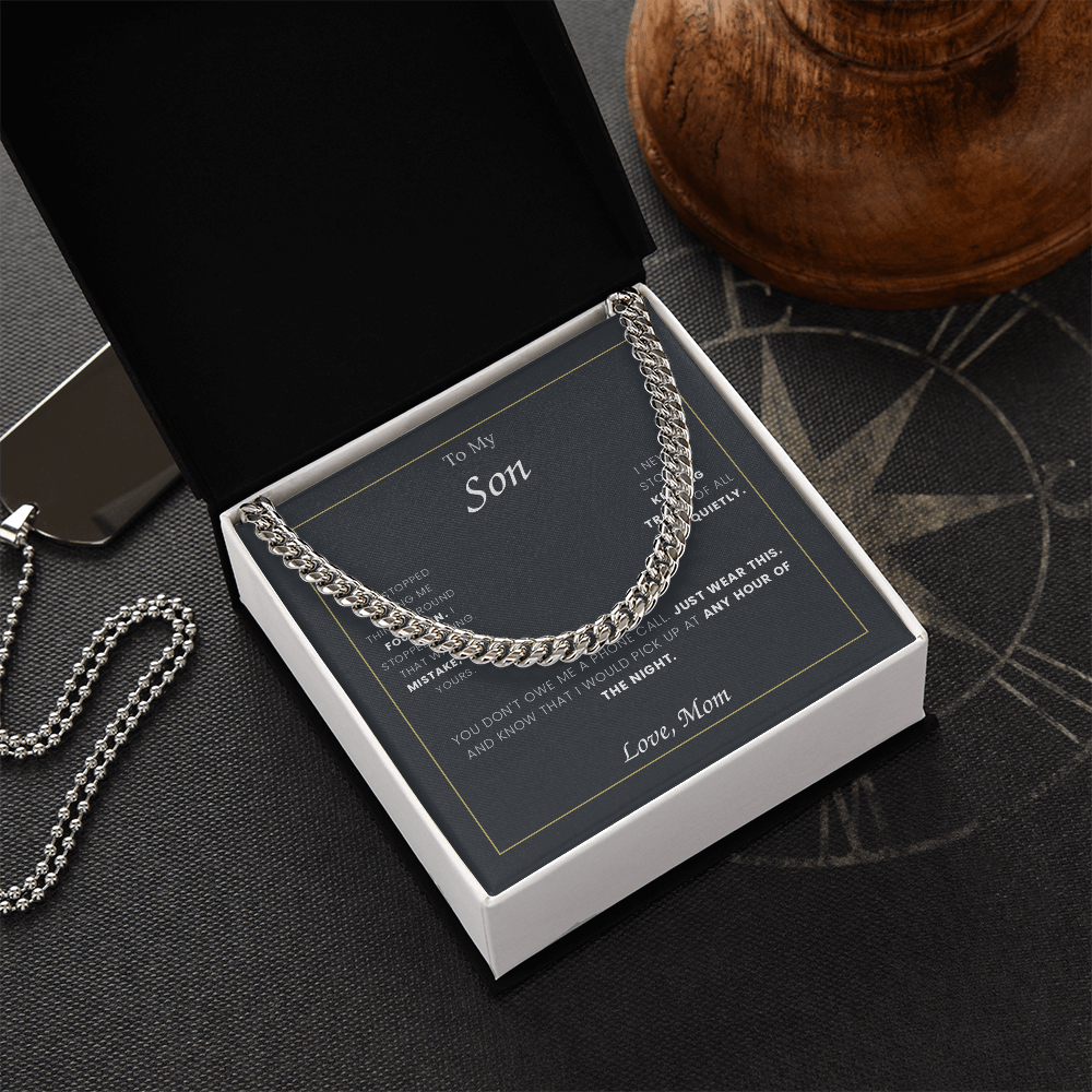 To My Son — Cuban Link Chain with Message Card