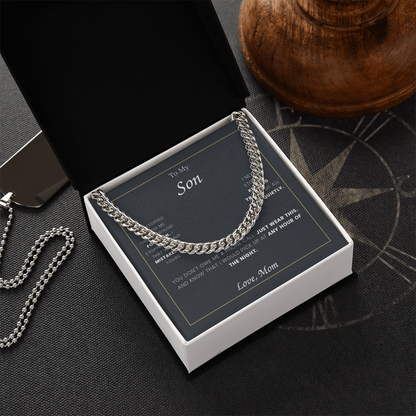 To My Son — Cuban Link Chain with Message Card