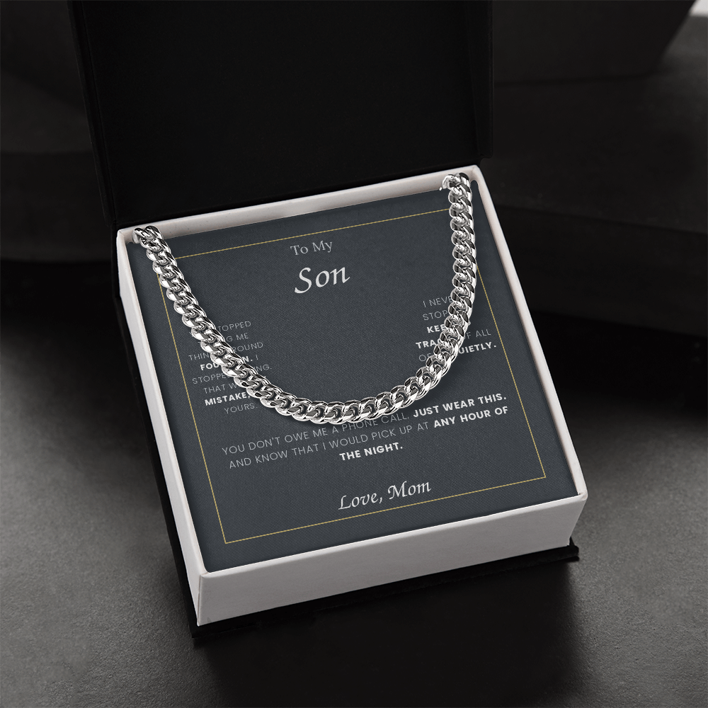 To My Son — Cuban Link Chain with Message Card