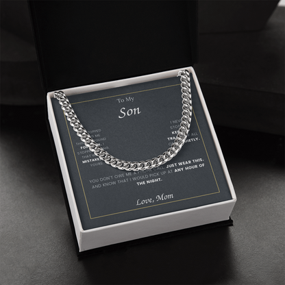 To My Son — Cuban Link Chain with Message Card