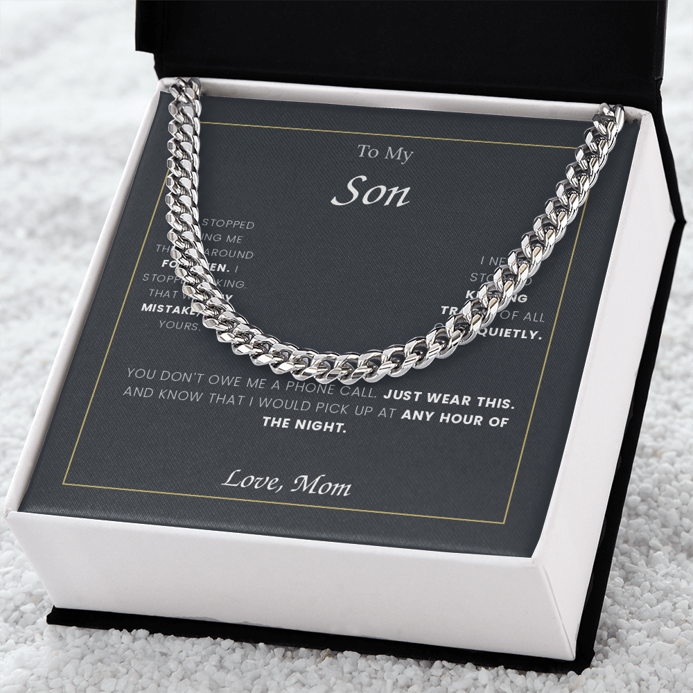 To My Son — Cuban Link Chain with Message Card