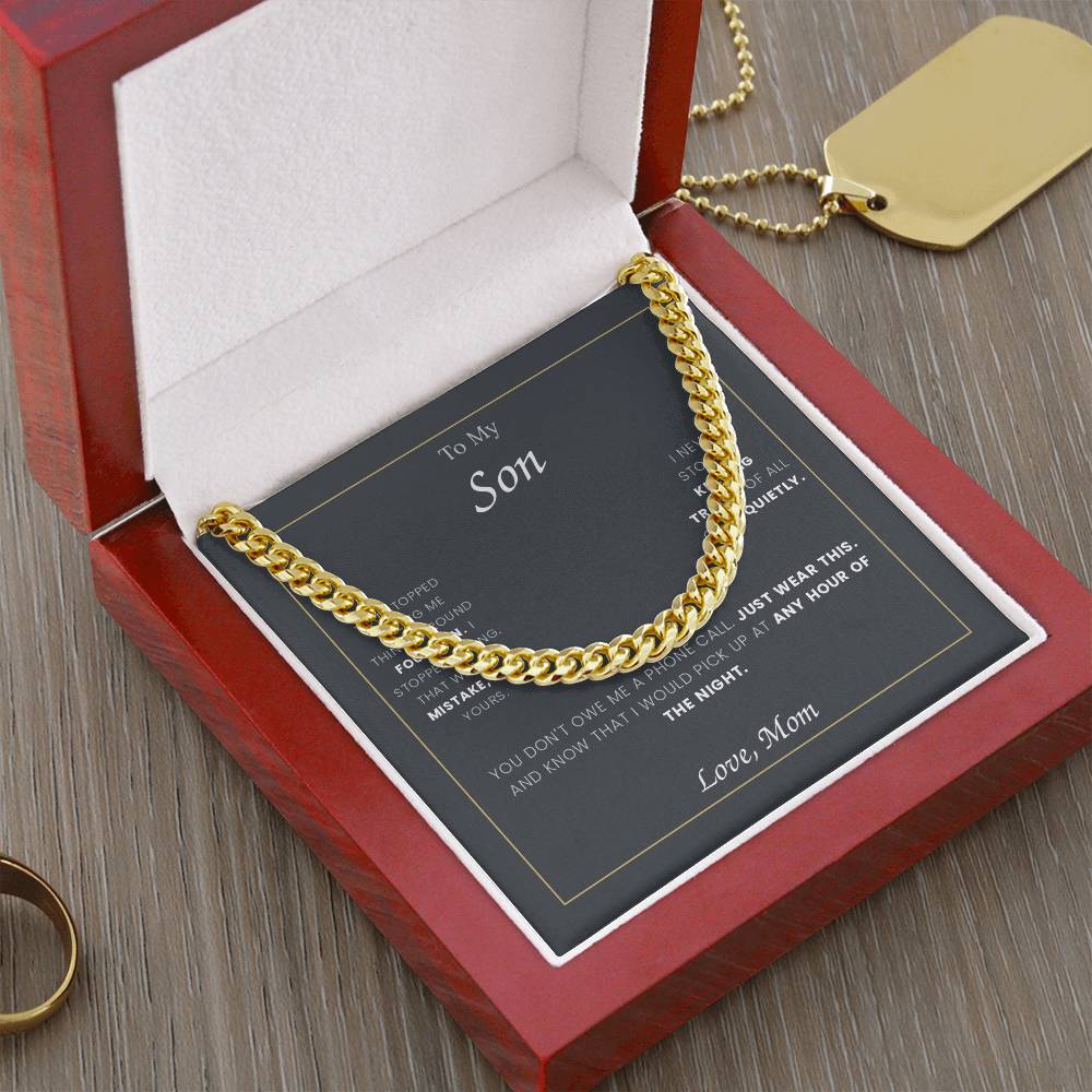To My Son — Cuban Link Chain with Message Card
