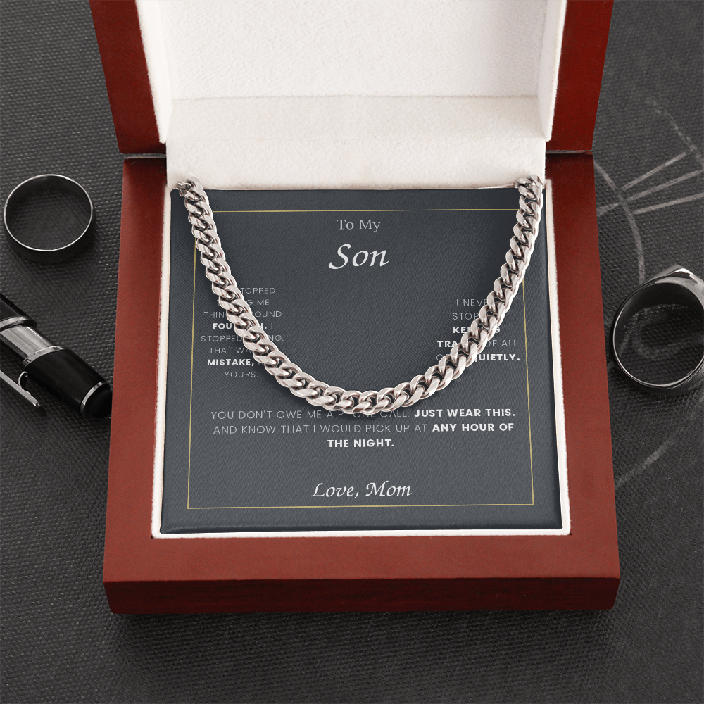 To My Son — Cuban Link Chain with Message Card