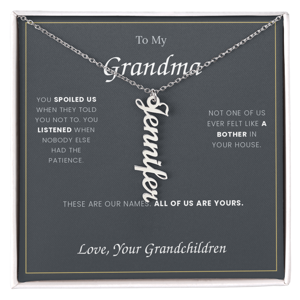 To My Grandma — Name Necklace with Her Grandchildren's Names