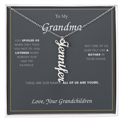 To My Grandma — Name Necklace with Her Grandchildren's Names