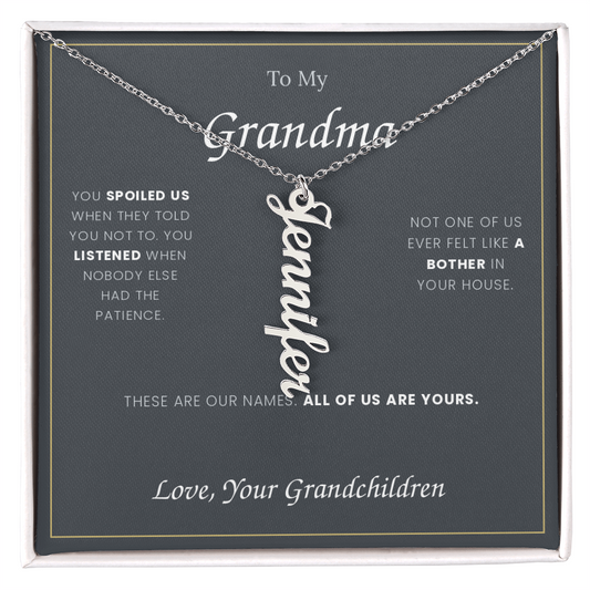 To My Grandma — Name Necklace with Her Grandchildren's Names