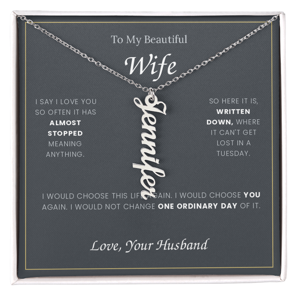 To My Wife — Name Necklace with Our Children's Names