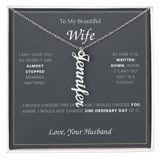 To My Wife — Name Necklace with Our Children's Names