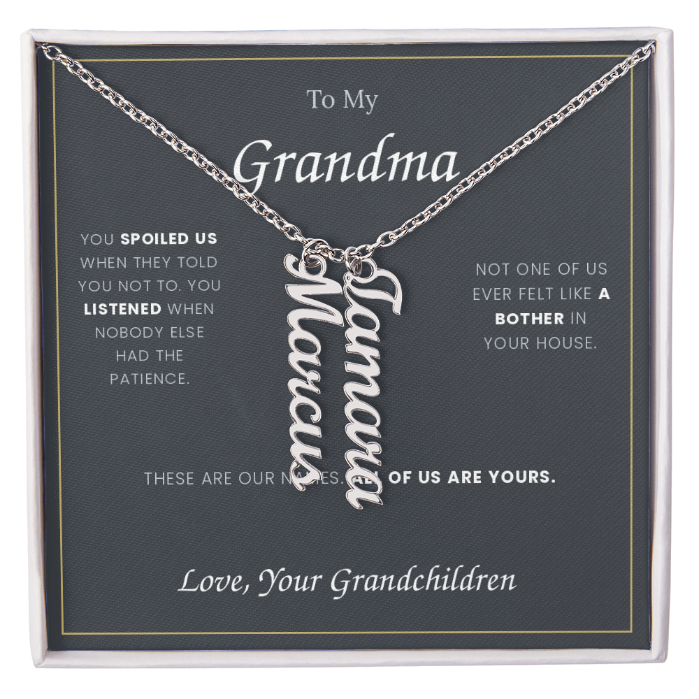 To My Grandma — Name Necklace with Her Grandchildren's Names