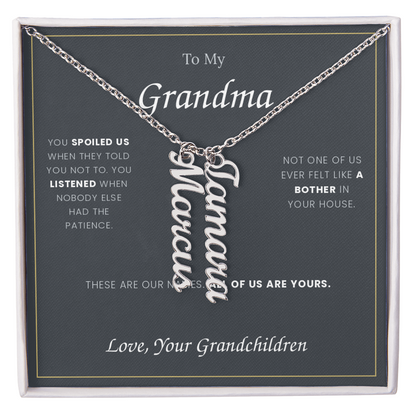 To My Grandma — Name Necklace with Her Grandchildren's Names