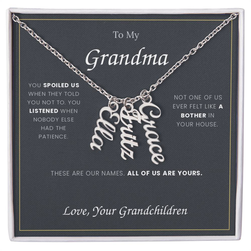 To My Grandma — Name Necklace with Her Grandchildren's Names