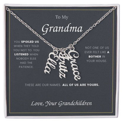 To My Grandma — Name Necklace with Her Grandchildren's Names