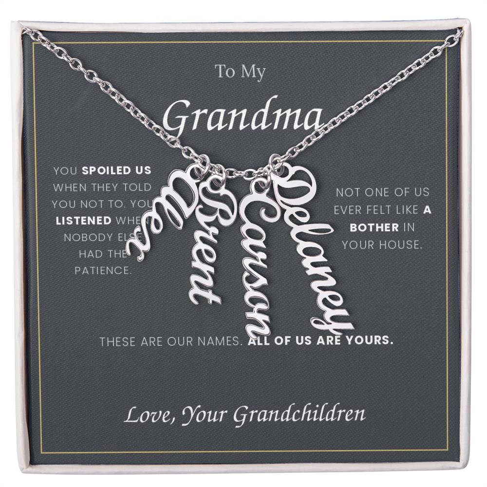 To My Grandma — Name Necklace with Her Grandchildren's Names