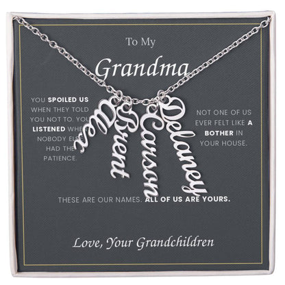 To My Grandma — Name Necklace with Her Grandchildren's Names