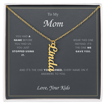 To My Mom — Custom Name Necklace with Your Children's Names