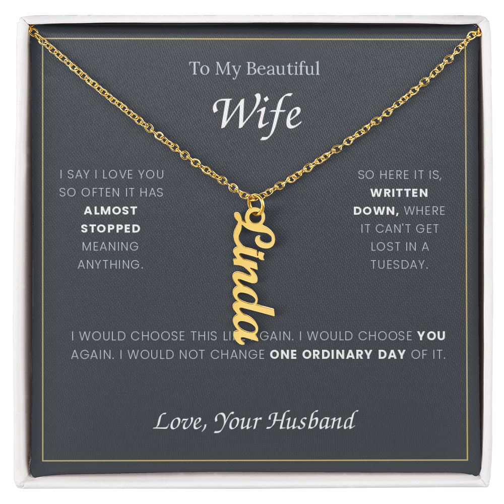 To My Wife — Name Necklace with Our Children's Names