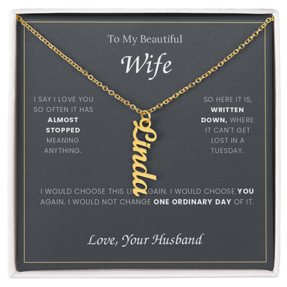 To My Wife — Name Necklace with Our Children's Names