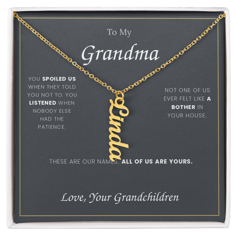 To My Grandma — Name Necklace with Her Grandchildren's Names