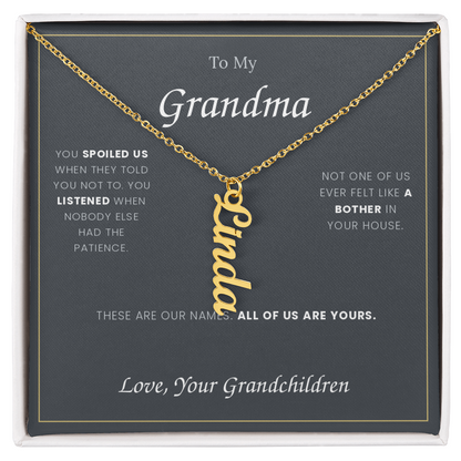 To My Grandma — Name Necklace with Her Grandchildren's Names
