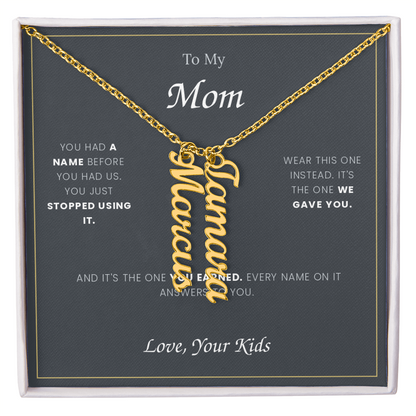 To My Mom — Custom Name Necklace with Your Children's Names