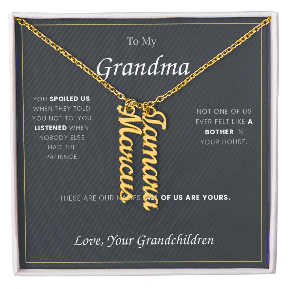To My Grandma — Name Necklace with Her Grandchildren's Names