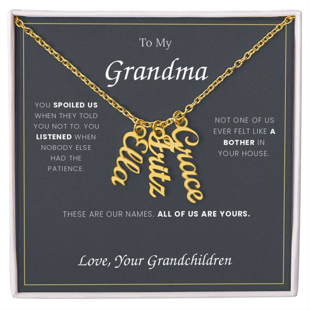 To My Grandma — Name Necklace with Her Grandchildren's Names