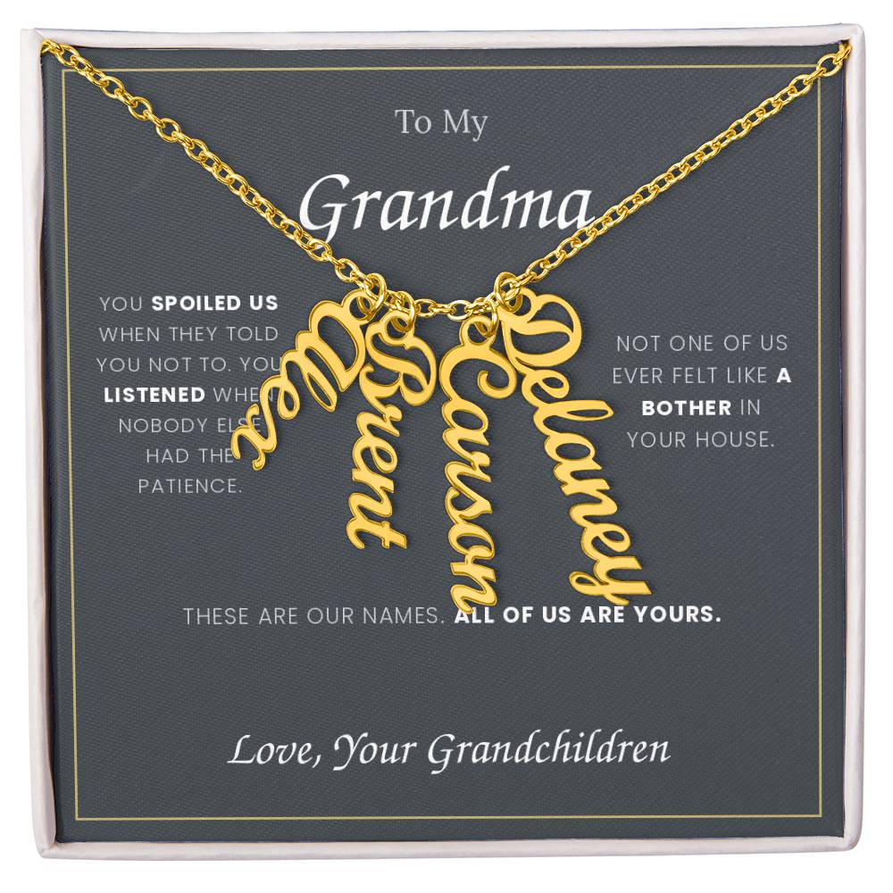 To My Grandma — Name Necklace with Her Grandchildren's Names