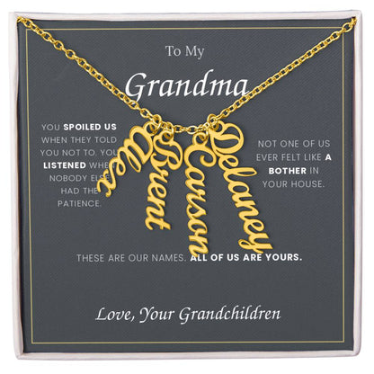 To My Grandma — Name Necklace with Her Grandchildren's Names