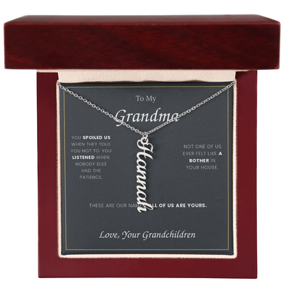 To My Grandma — Name Necklace with Her Grandchildren's Names