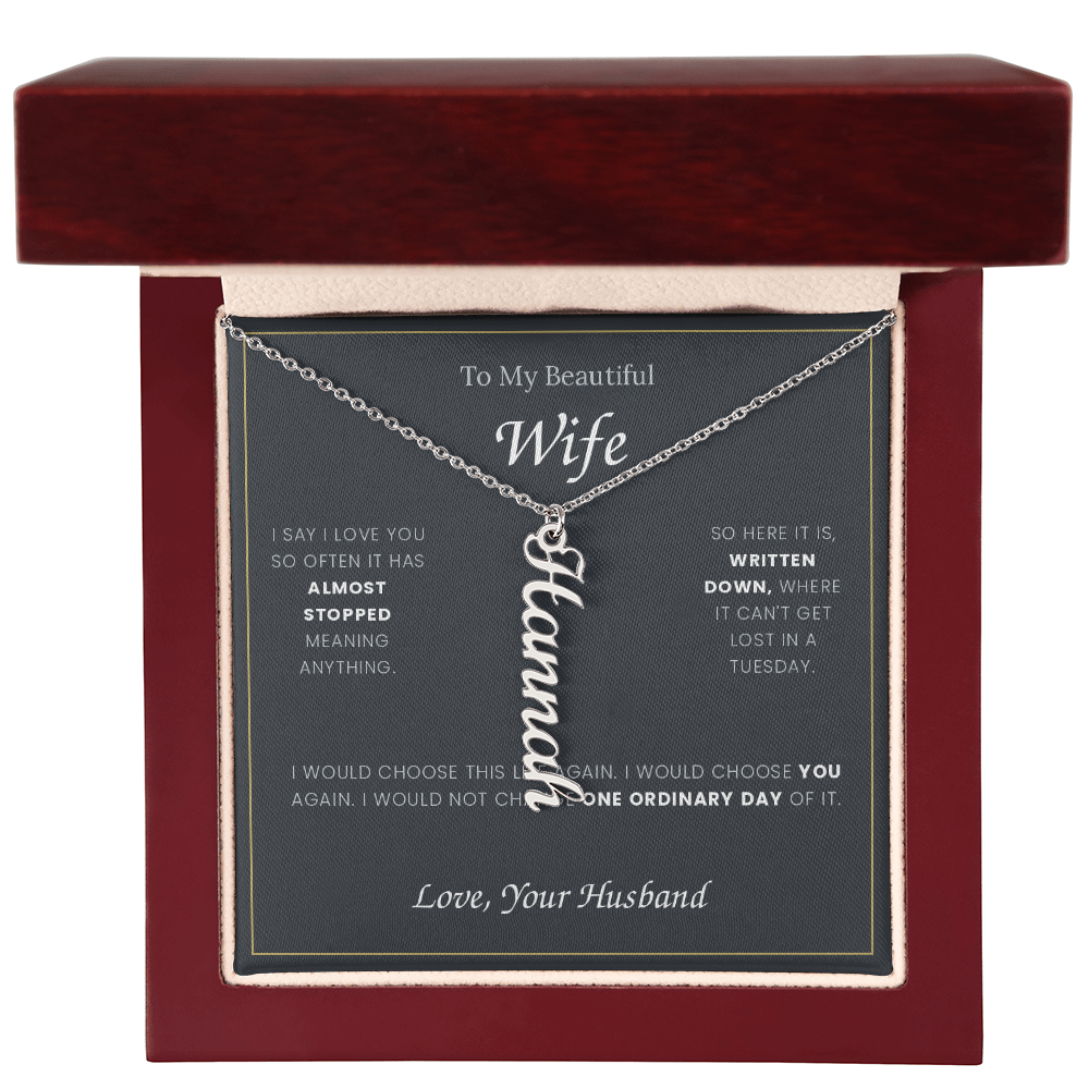 To My Wife — Name Necklace with Our Children's Names