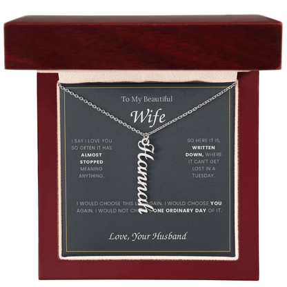 To My Wife — Name Necklace with Our Children's Names