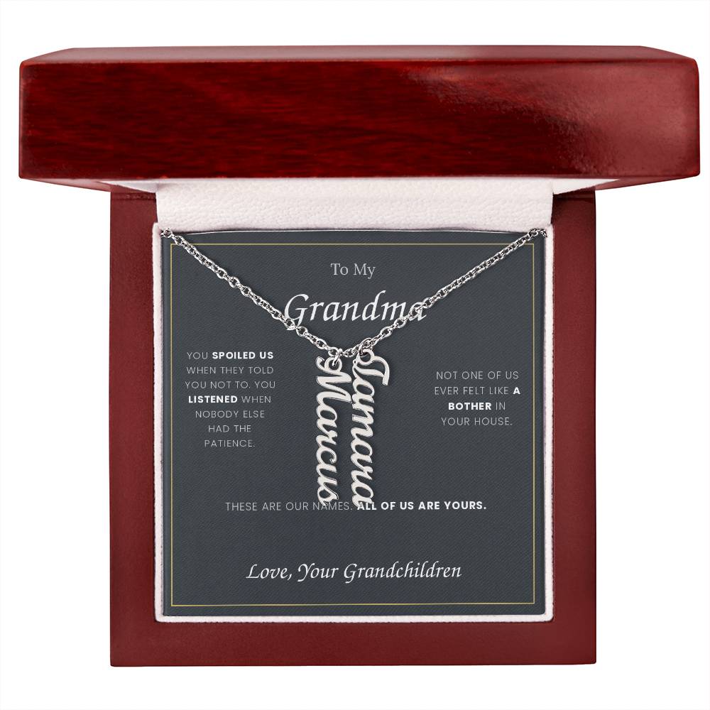 To My Grandma — Name Necklace with Her Grandchildren's Names