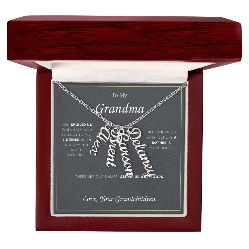 To My Grandma — Name Necklace with Her Grandchildren's Names