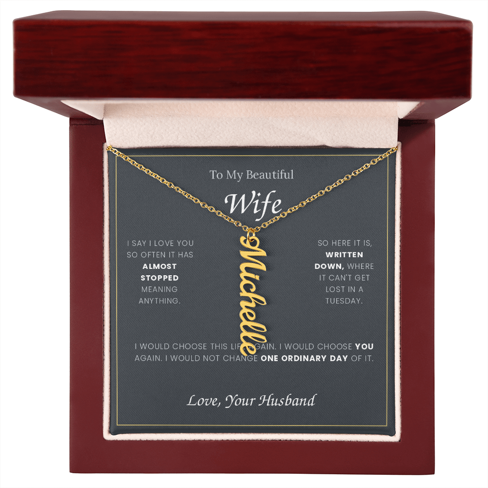 To My Wife — Name Necklace with Our Children's Names