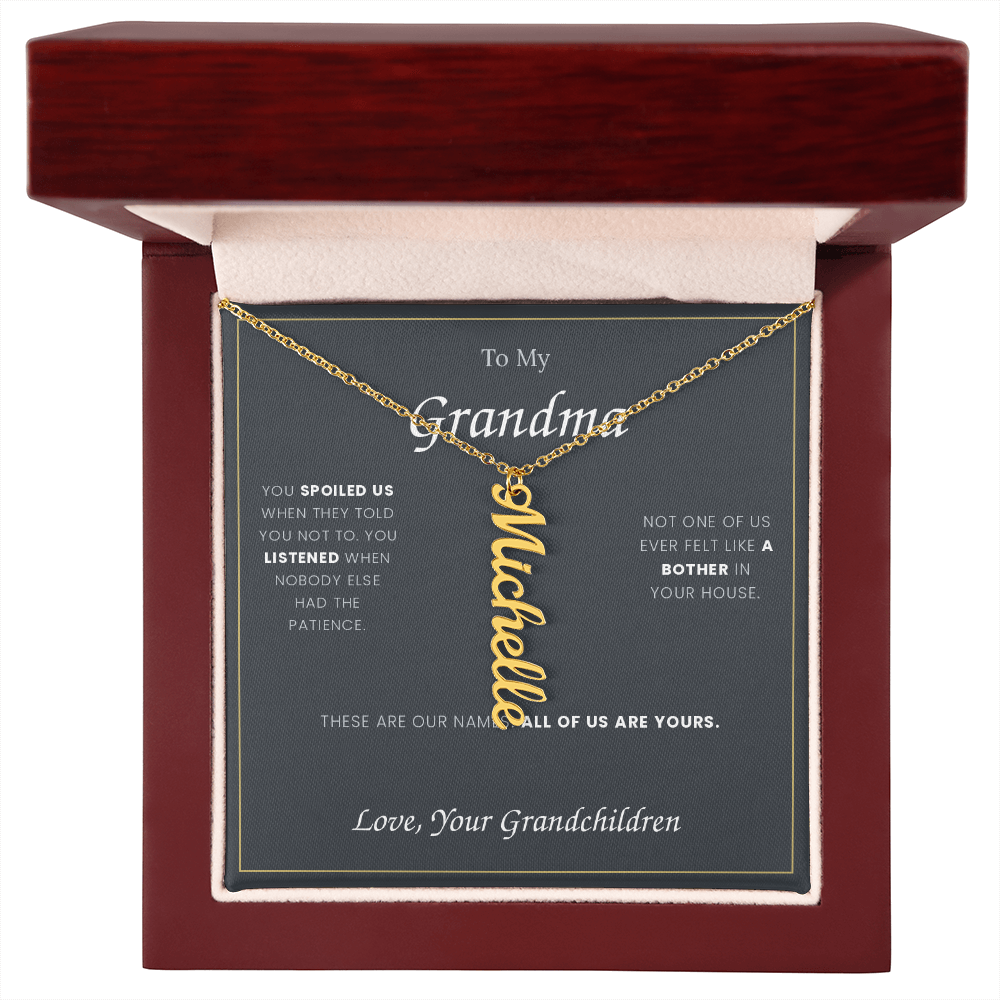 To My Grandma — Name Necklace with Her Grandchildren's Names