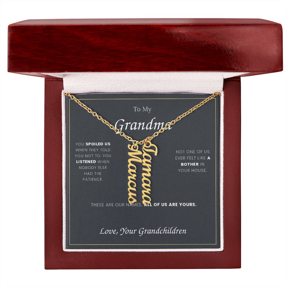 To My Grandma — Name Necklace with Her Grandchildren's Names