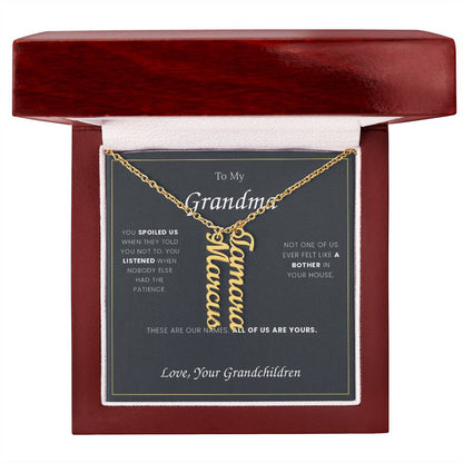 To My Grandma — Name Necklace with Her Grandchildren's Names
