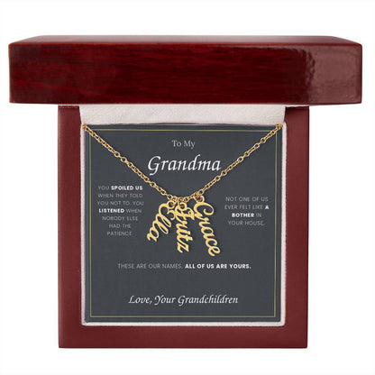 To My Grandma — Name Necklace with Her Grandchildren's Names