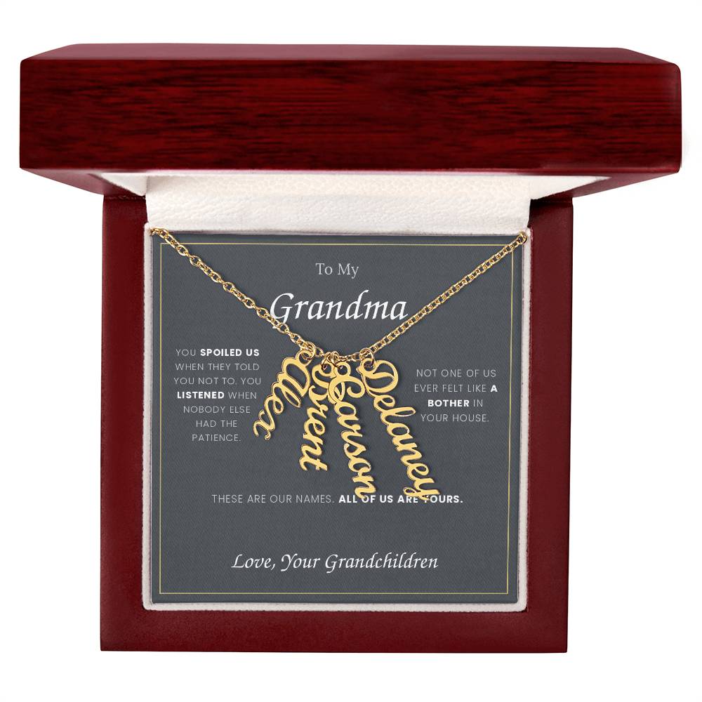 To My Grandma — Name Necklace with Her Grandchildren's Names