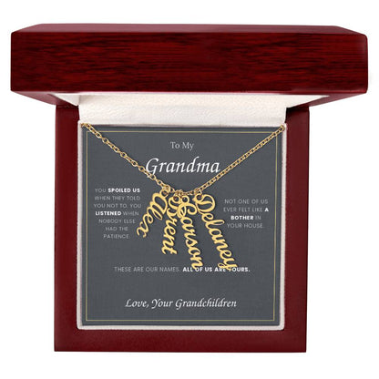 To My Grandma — Name Necklace with Her Grandchildren's Names